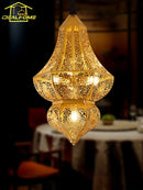 Vintage Asian-style gold pendant light for bar and restaurant