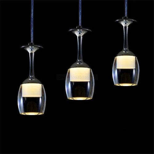 Modern wine glass pendant lights for bar and café - vue 2 sur 16