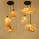 Handmade Chinese style bamboo chandelier with vintage pastoral weaving