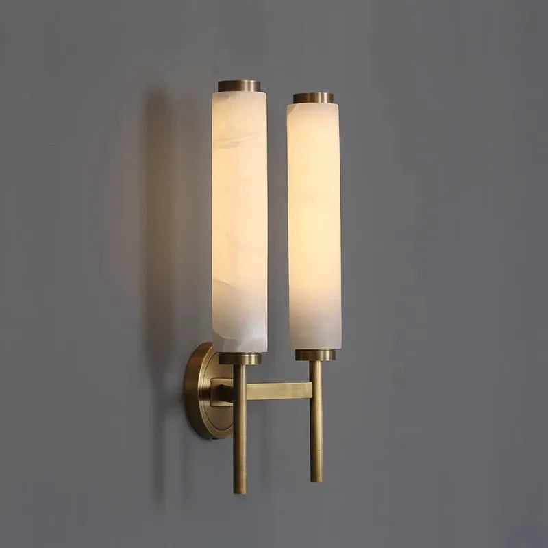 Marble and copper wall light for creative interior bedroom decor