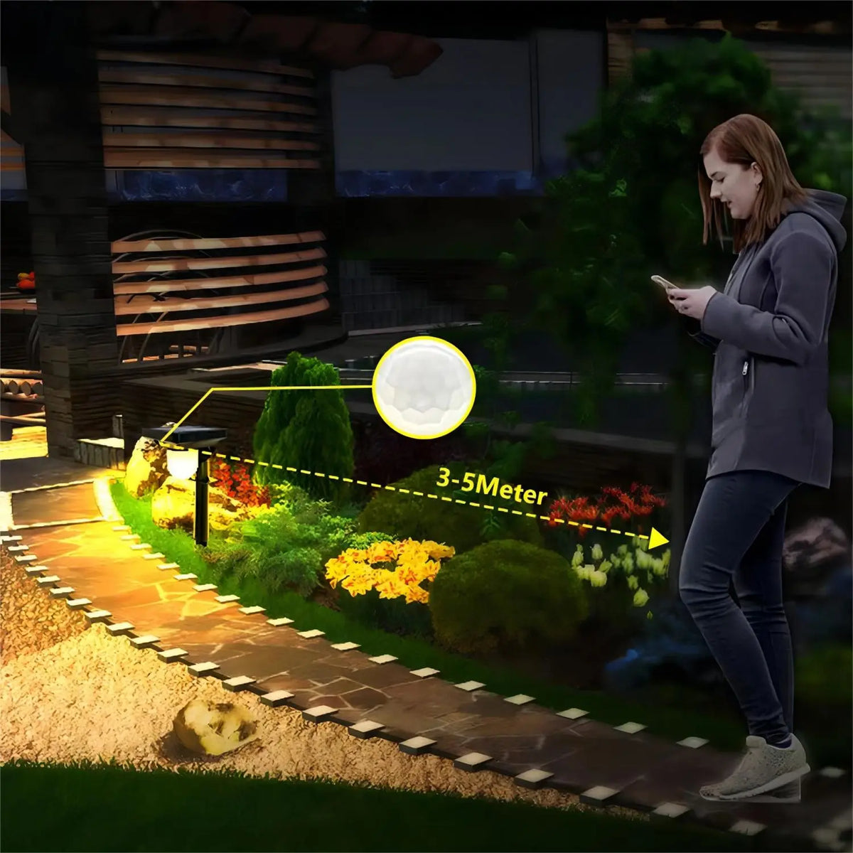 Solar LED spotlight with human motion sensor - vue 5 sur 7