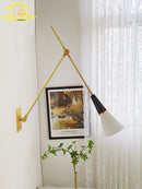 Luxury medieval-style black and gold brass wall light contemporary design