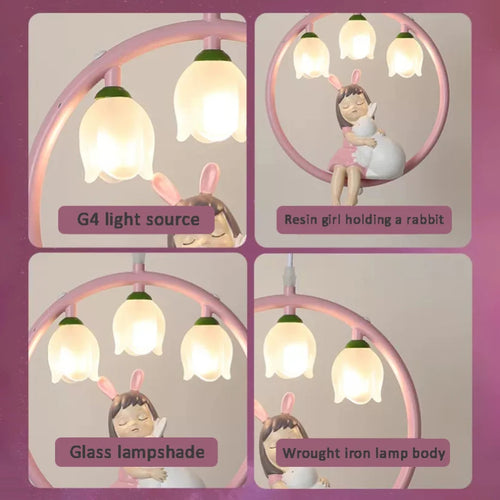 Cute pendant light for modern little girl's bedroom - vue 7 sur 12