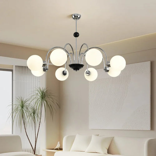 Modern nordic design elegant suspended LED ceiling light for interiors - vue 3 sur 15
