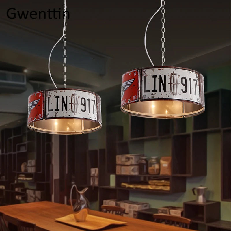 Vintage iron pendant light for industrial and loft decor