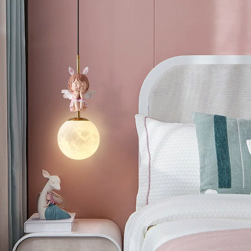 Modern angel wall light for children's bedroom decor - vue 6 sur 18