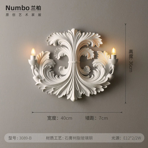 Retro embossed plaster wall light for original lighting