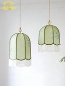 Fabric pendant light with tassels for a decorative atmosphere