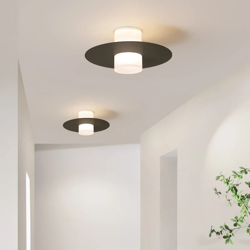 Modern LED ceiling light for hallway, corridor, lounge, dining room, kitchen, bedroom – black or white