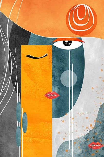 peintures abstraites avec personnages modernes pour décoration intérieure