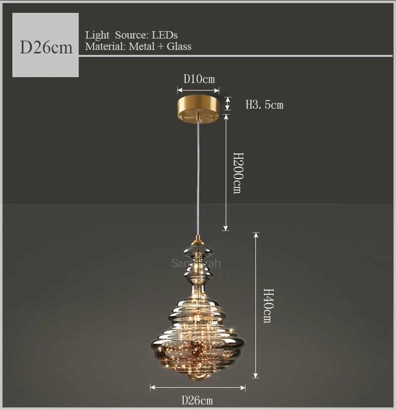 Luxury glass and brass chandelier decorative starlight lighting - vue 8 sur 10