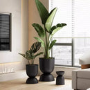 Elegant plant pots and garden decorations
