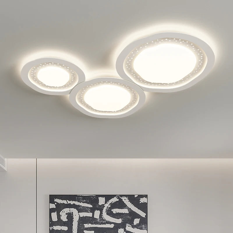Modern LED chandelier with pebble gypsophila simple style and eye protection