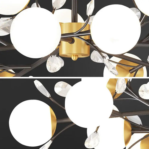 Nordic crystal LED chandelier for modern interior decor - vue 7 sur 17
