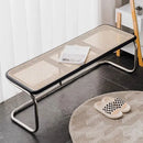 low stool in old Japanese-style rattan for living room or entrance