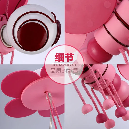 Bee pendant light for children's room princess cartoon style - vue 4 sur 6