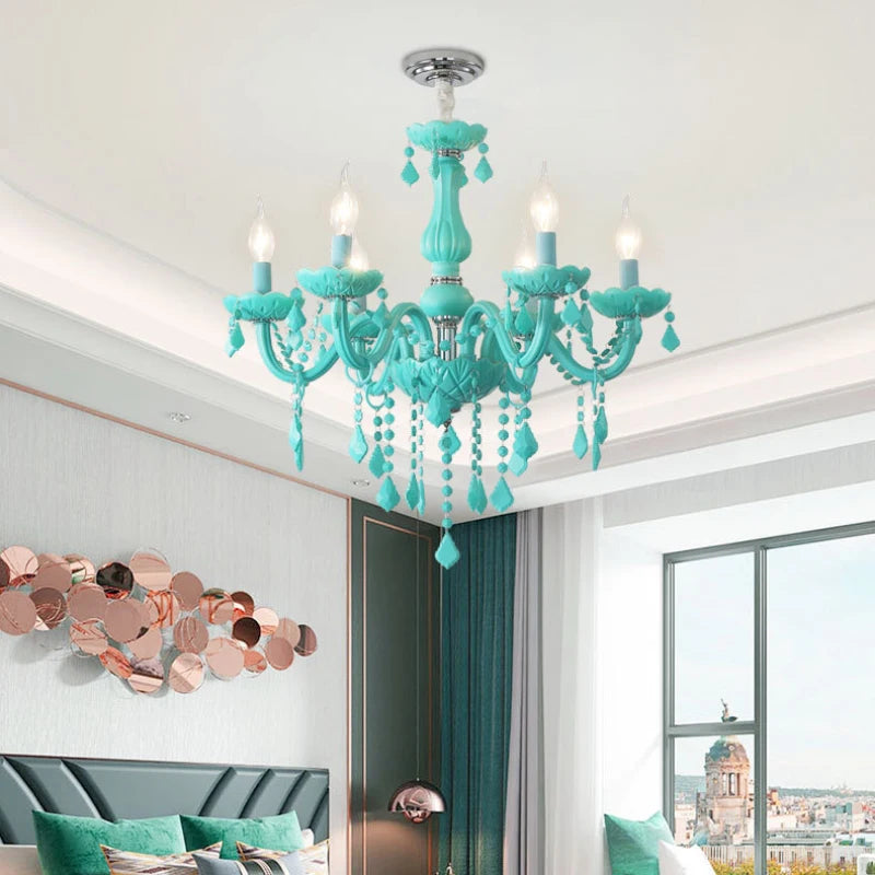 Crystal chandelier for a little girl's bedroom - vue 3 sur 12