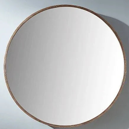 wall storage cabinet with round decorative mirror