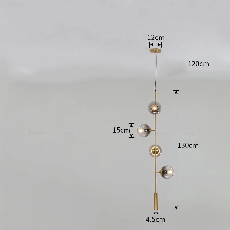 Modern Nordic glass pendant light for living room - vue 16 sur 16