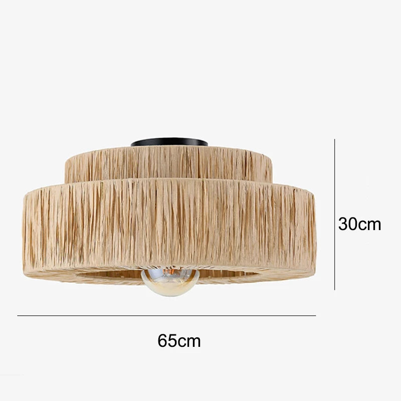 Handmade Japanese style rattan chandelier - vue 12 sur 17