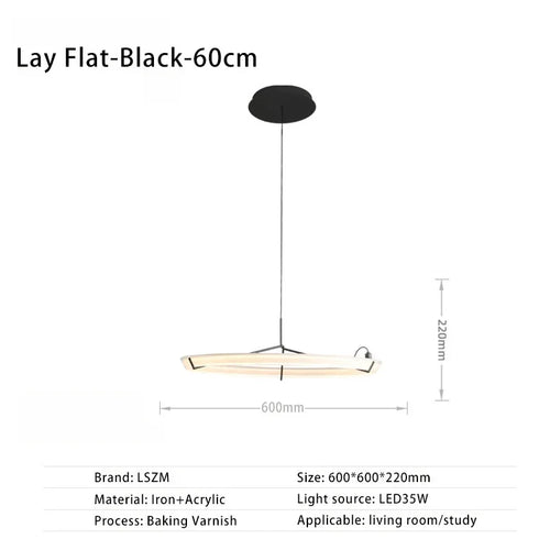 Nordic design decorative LED acrylic pendant chandelier - vue 17 sur 18