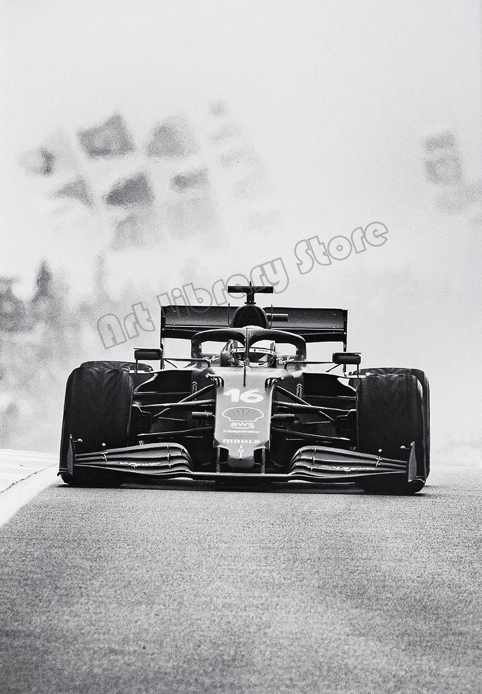 Vintage canvas wall art with racing car characters