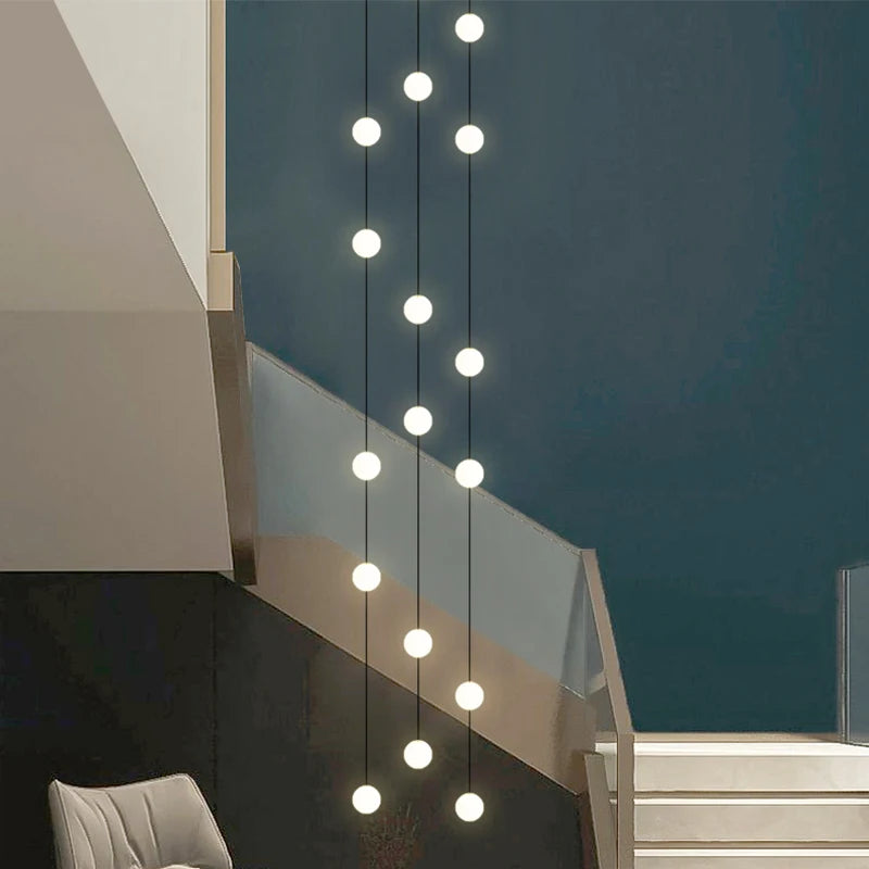Modern minimalist long chandelier for duplex, villa or apartment