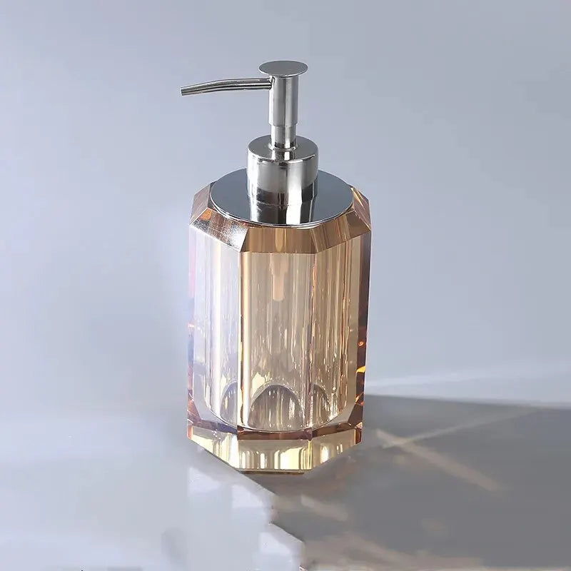 transparent crystal liquid soap dispenser for bathroom