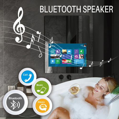 android touch smart mirror with led screen 2024 - vue 2 sur 7