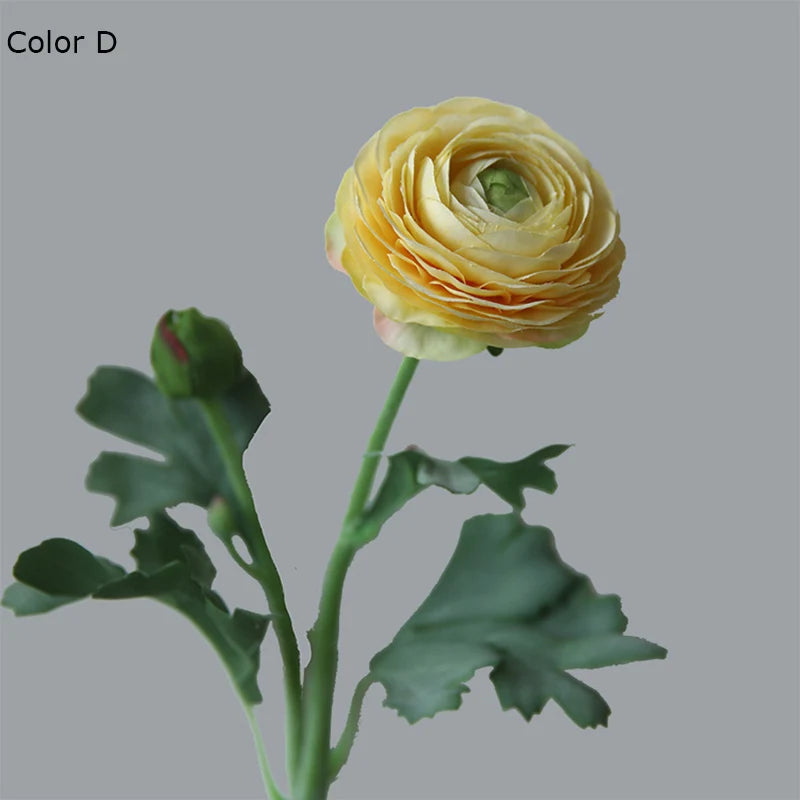 Silk artificial buttercup flower heads for wedding decoration
