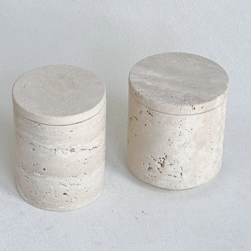 wabi-sabi marble container with lid and storage box - vue 6 sur 7