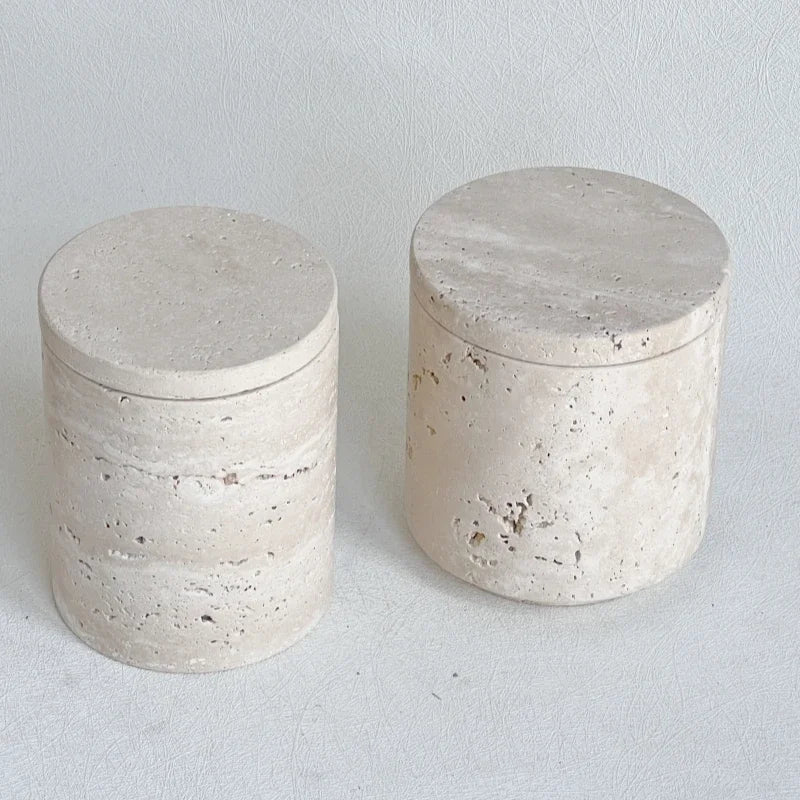 wabi-sabi marble container with lid and storage box - vue 5 sur 7