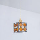 Tiffany style cube stained glass ceiling light indoor decor