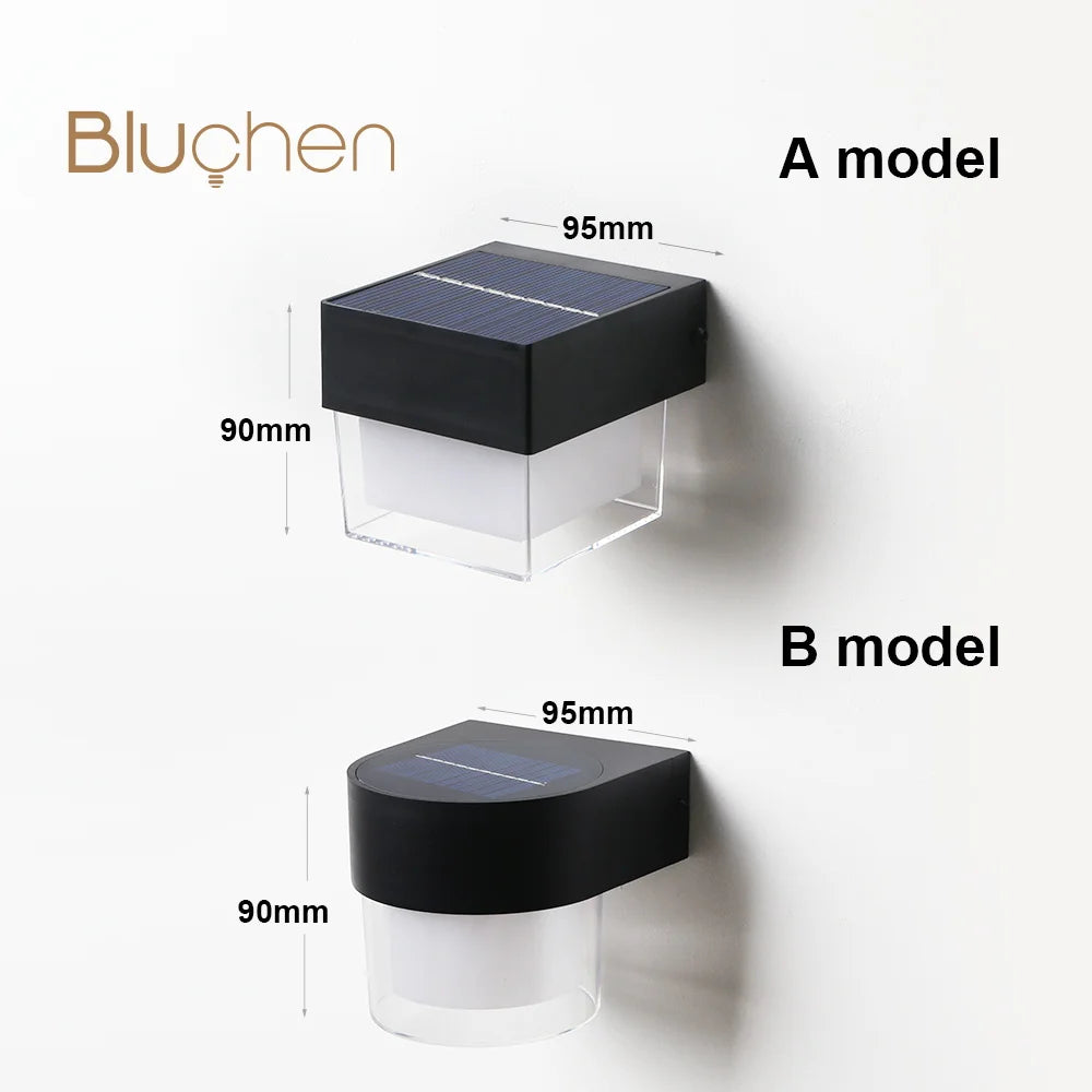 Modern waterproof solar wall light for outdoor garden - vue 4 sur 8