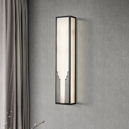 Chinese style marble and copper wall light for hotel decoration - vue 3 sur 7