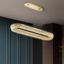 Modern crystal and copper chandelier three-tier indoor lighting