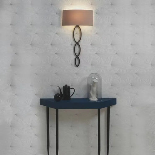 Caserta fabric circle wall light for interior decoration - vue 4 sur 15