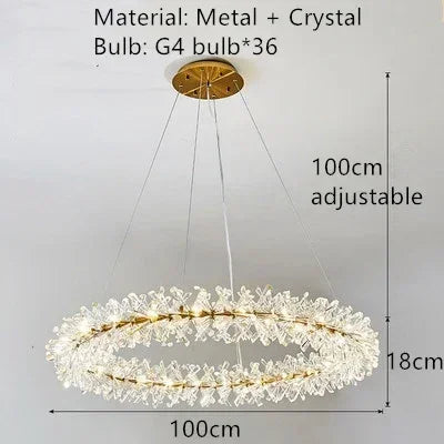 Modern clear crystal pendant light for interior decoration - vue 9 sur 13