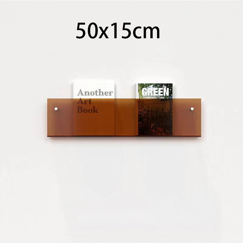 acrylic floating wall shelf magazine rack and literature organizer - vue 31 sur 52