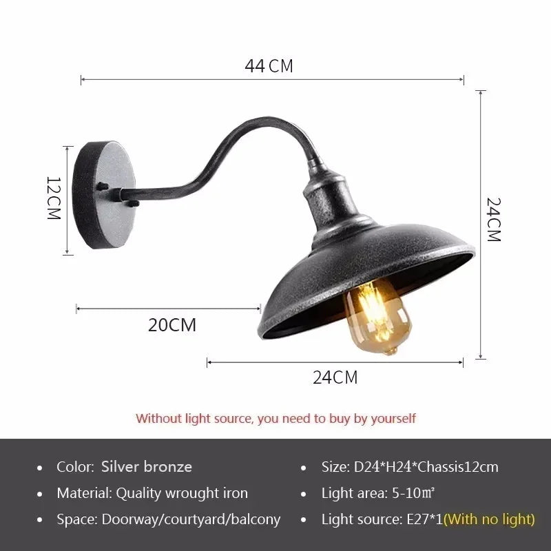 Industrial waterproof outdoor wall light for garden and courtyard - vue 15 sur 15