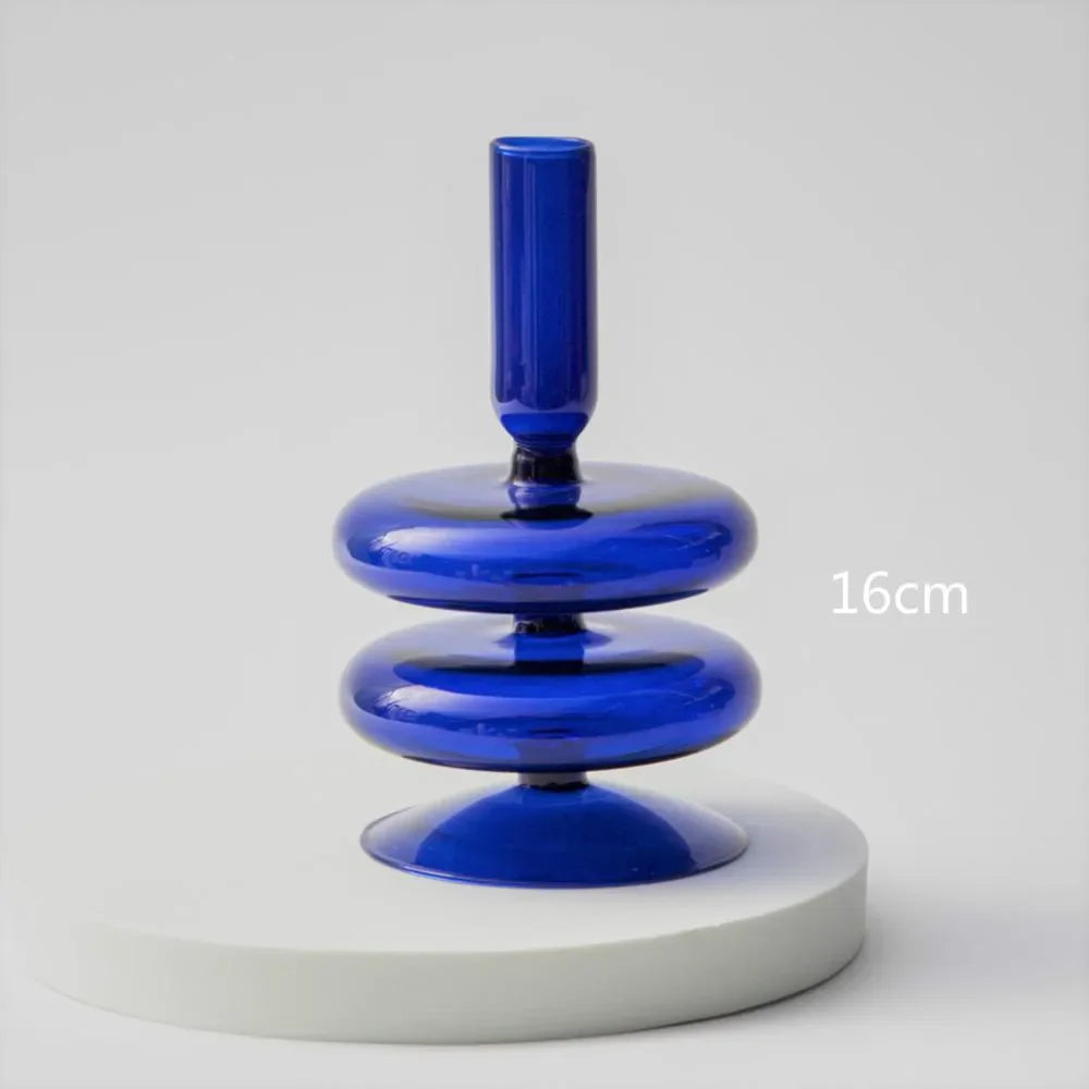Modern decorative glass candle holder for events and home decor - vue 11 sur 16
