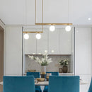 Modern designer chandelier with nordic glass shade for bar or living room