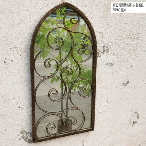 Nordic retro wooden mirrors for wall craft decoration