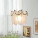 Modern glass chandelier with minimalist design for elegant interiors