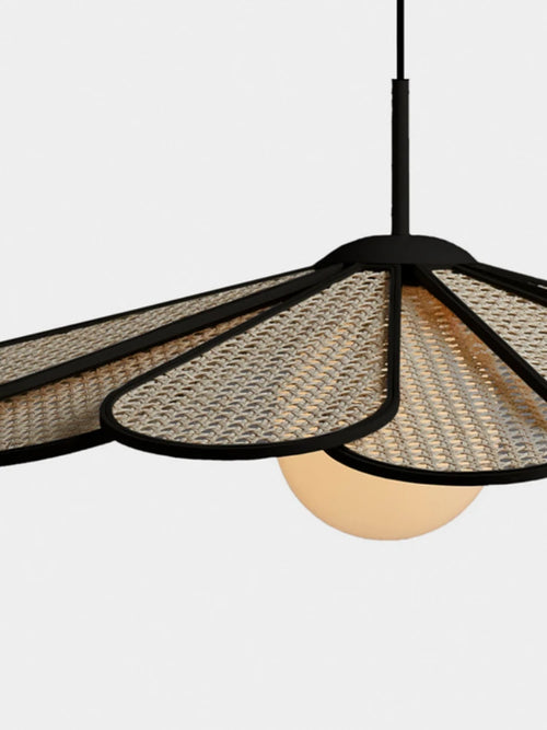 Creative rattan chandelier in Japanese style for modern interiors - vue 5 sur 8