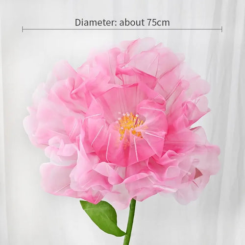 Artificial silk poppy pink realistic festive decoration flower - vue 4 sur 12