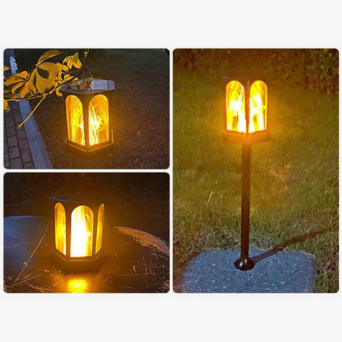 Outdoor solar torch light 96 LED flickering flame waterproof garden lamp - vue 6 sur 7