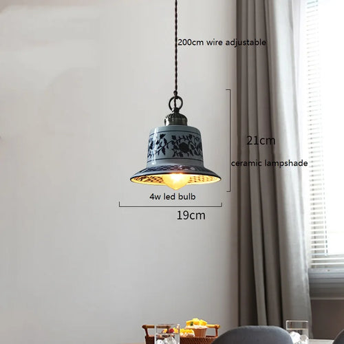 Modern ceramic LED pendant light for home interiors - vue 9 sur 29