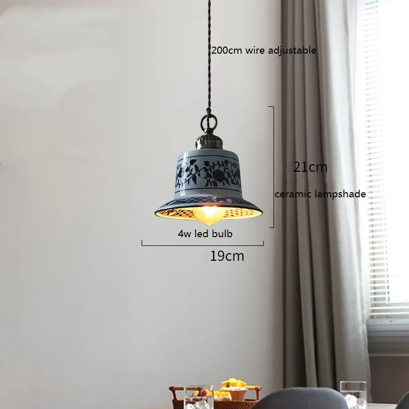 Modern ceramic LED pendant light for home interiors - vue 8 sur 29