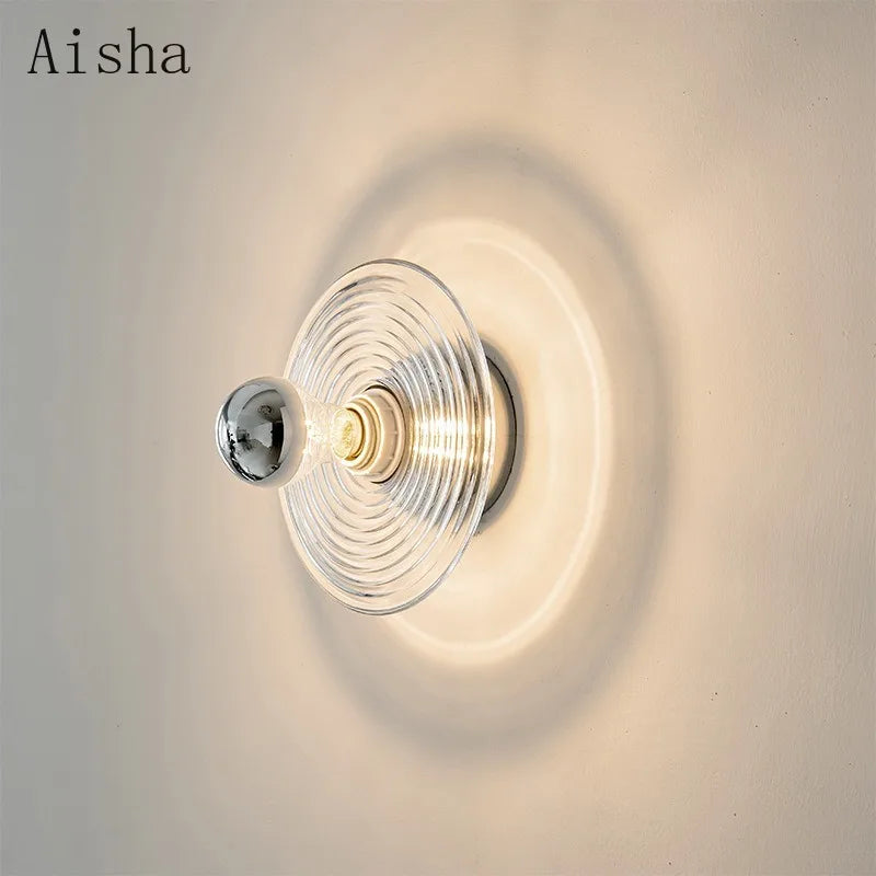 Medieval style glass wall lamp retro design for interior decoration